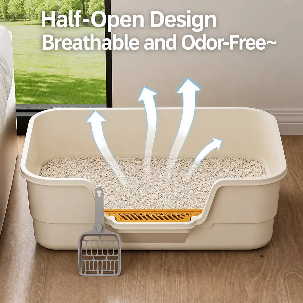 High-Sided Open Cat Litter Box p-05713