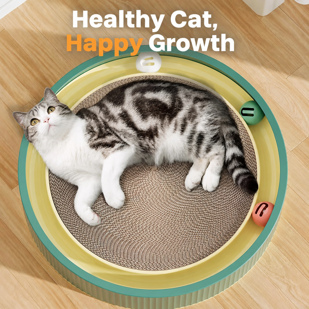 Extra-Large Round Corrugated Cardboard Cat Scratcher & Lounger