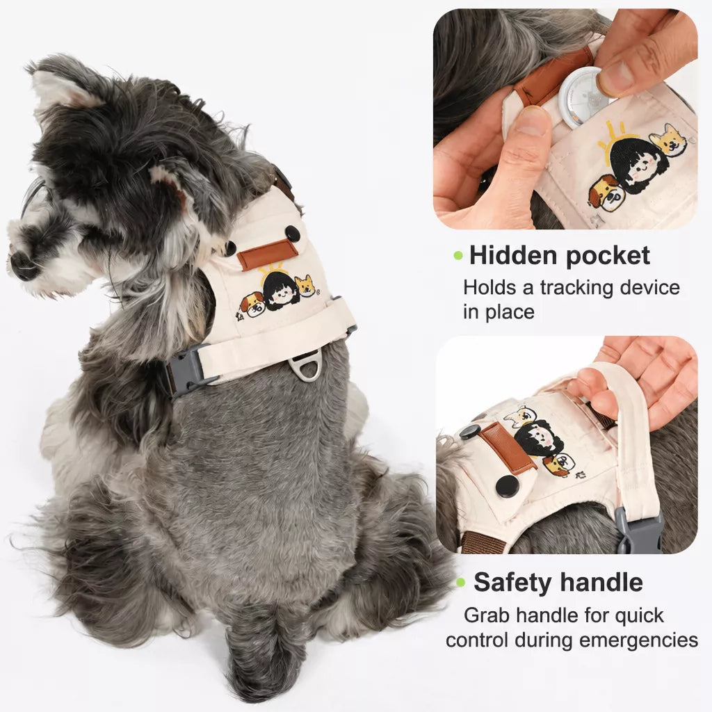 Adjustable Vest-Style Dog Harness for Small to Medium Dogs
