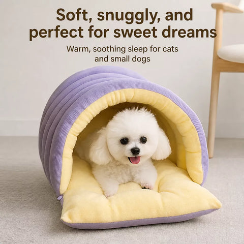 Removable, Washable Semi-Enclosed Bed for Cats & Dogs