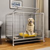Reinforced Metal Dog Crate with Integrated Toilet Area