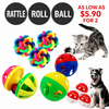 Rainbow Bell Rope Ball Toy for Cats and Dogs