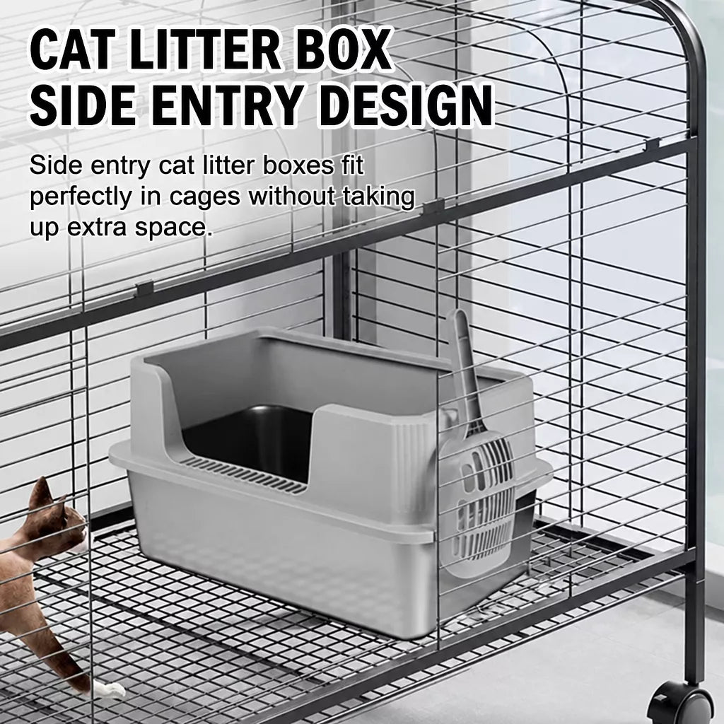 Extra-Large Stainless Steel High-Sided Cat Litter Box p-05697