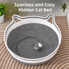 Linen-Look Cat Bed with Integrated Scratching Pad