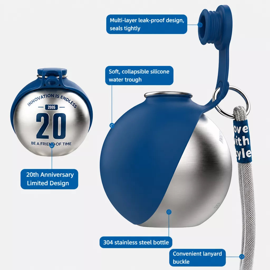 Portable Stainless Steel Pet Water Bottle