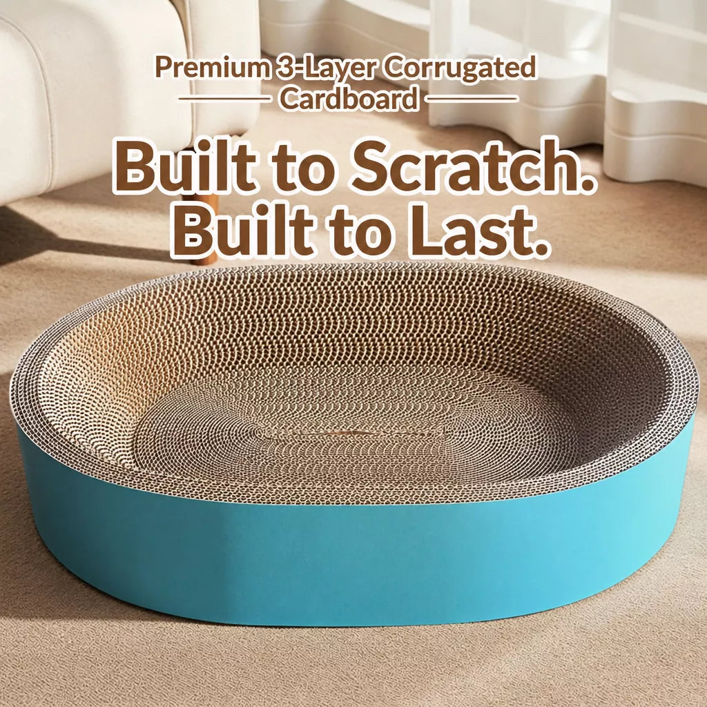 Oval Corrugated Cardboard Cat Scratcher Lounge for Cats