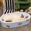 Deep Oval Cardboard Cat Scratcher Bed - p-00017