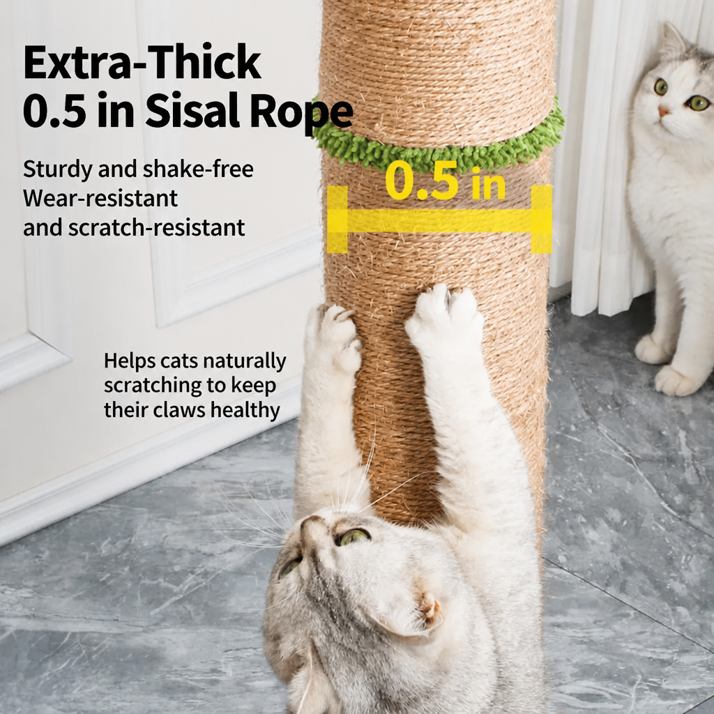 Large Round Sisal Cat Scratching Post & Climbing Tower