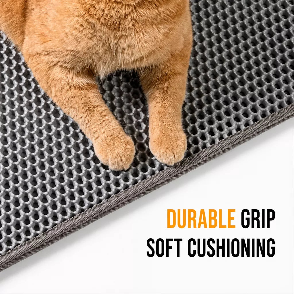 Double-Layer Cat Litter Mat for Cleaner Litter Box Areas