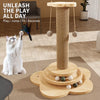4-in-1 Cat Scratching Post with Sisal Mat and Interactive Toy