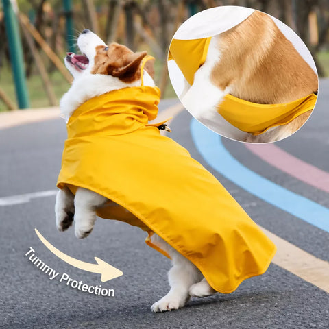 Waterproof Full-Coverage Dog Rain Poncho for Rainy Walks