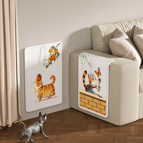 Vertical Adhesive Wall-Mounted Cat Scratcher