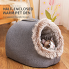 Enclosed Plush Pet Bed with Carry Handle
