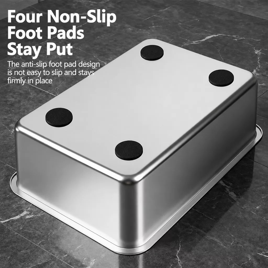 Extra-Large Stainless Steel High-Sided Cat Litter Box p-05697