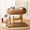 Large Oval Sisal Cat Tree with Integrated Scratcher and Bed