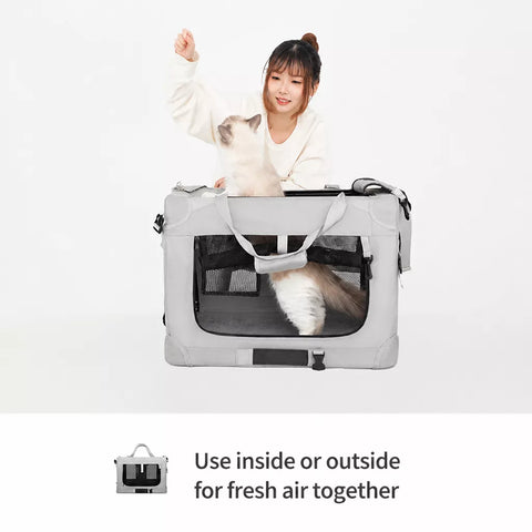 Foldable Pet Carrier for Cats and Dogs