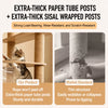 Wooden Cat Tree with Scratching Post and Enclosed Cat House