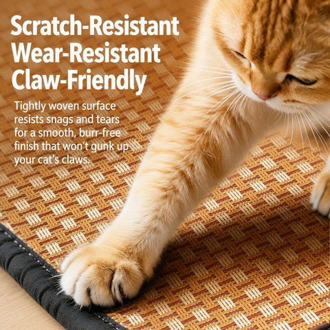Woven Rattan Pet Mat for Cats & Dogs