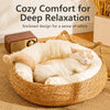 Handwoven Rattan Cat Bed for Cats & Small Dogs