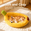 Banana-Shaped Plush Pet Bed for Cats and Small Dogs