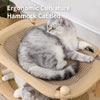 Two-Tier Wooden Cat Bed with Scratching and Woven Mats