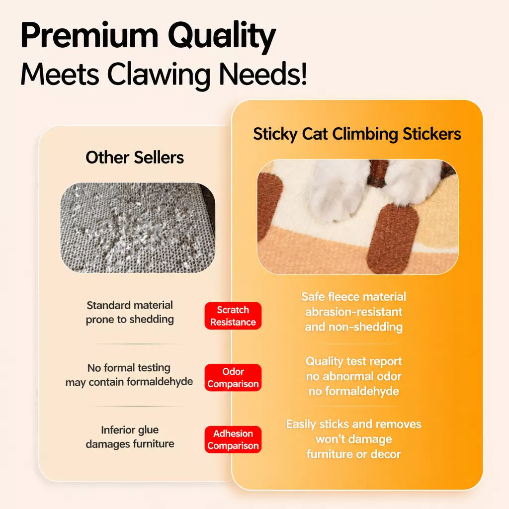Vertical Wall-Mounted Cat Scratcher with Self-Adhesive Backing