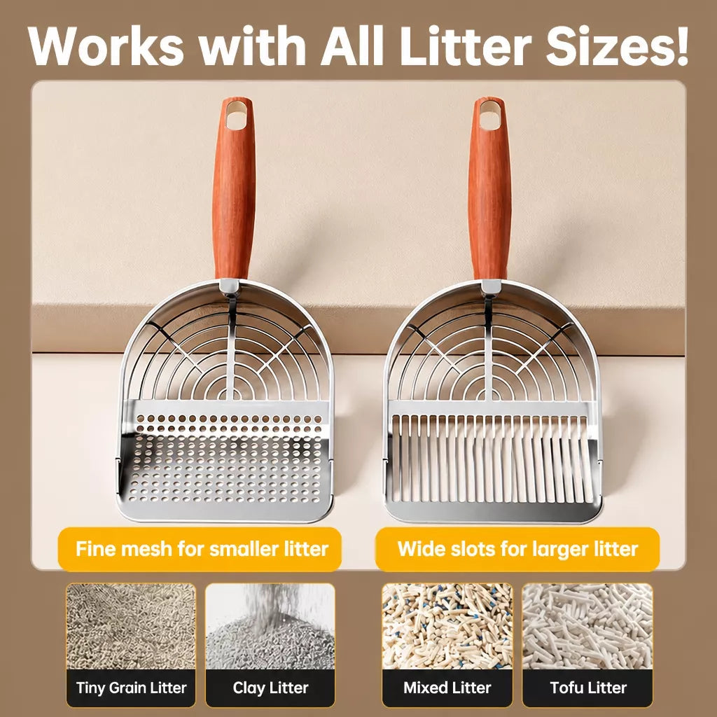 Large Metal Cat Litter Scoop with Fine Sifting Holes