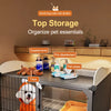 Indoor Dog Crate with Separate Toilet Area for Small Dogs
