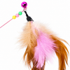 Steel Wire Cat Teaser Wand with Bell and Feather