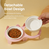 Ceramic Double Pet Bowls with Elevated Stand
