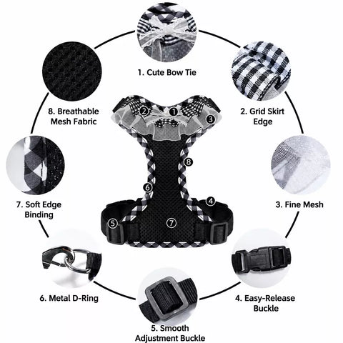Nylon H-Style Dog Harness and 6.6-Foot Leash Set