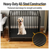 Reinforced Metal Dog Crate with Integrated Toilet Area