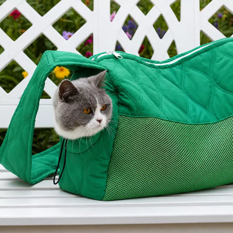 Portable Mesh Pet Carrier with Shoulder and Crossbody Straps