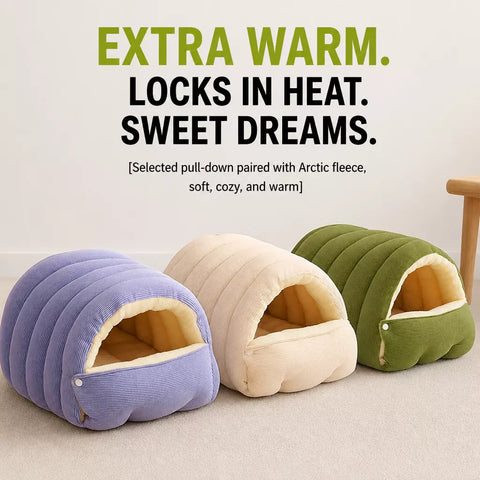 Removable, Washable Semi-Enclosed Bed for Cats & Dogs