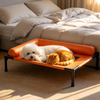 Elevated Faux Leather Pet Bed - p-00149