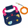 Denim-Style Nylon Pet Harness with Optional Leash for Small Pets