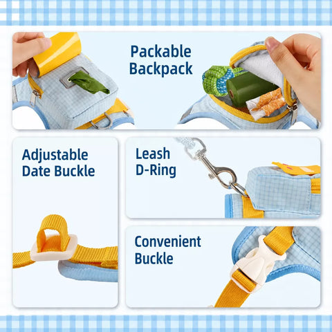 Vest-Style Pet Harness and Leash Set for Dogs & Cats