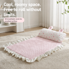 Cotton-Linen Cooling Pet Mat with Bunny-Ear Pillow - p-00104