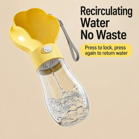 Portable Dog Water Bottle with Foldable Bowl