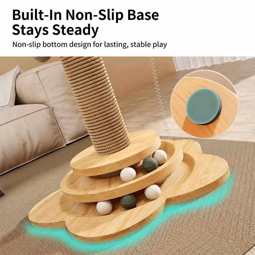 Vertical Sisal Cat Scratching Post with Climbing Tower