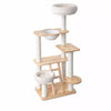 Rubberwood Cat Tree with Hideaway Bed for Multiple Cats