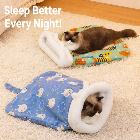 Covered Pet Tent Bed with Tunnel Opening p-05968
