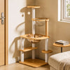 Wooden Cat Tree with Hideaway and Scratching Post