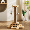 Sunflower 5-in-1 Cat Scratcher Turntable with Wood & Cotton-Linen