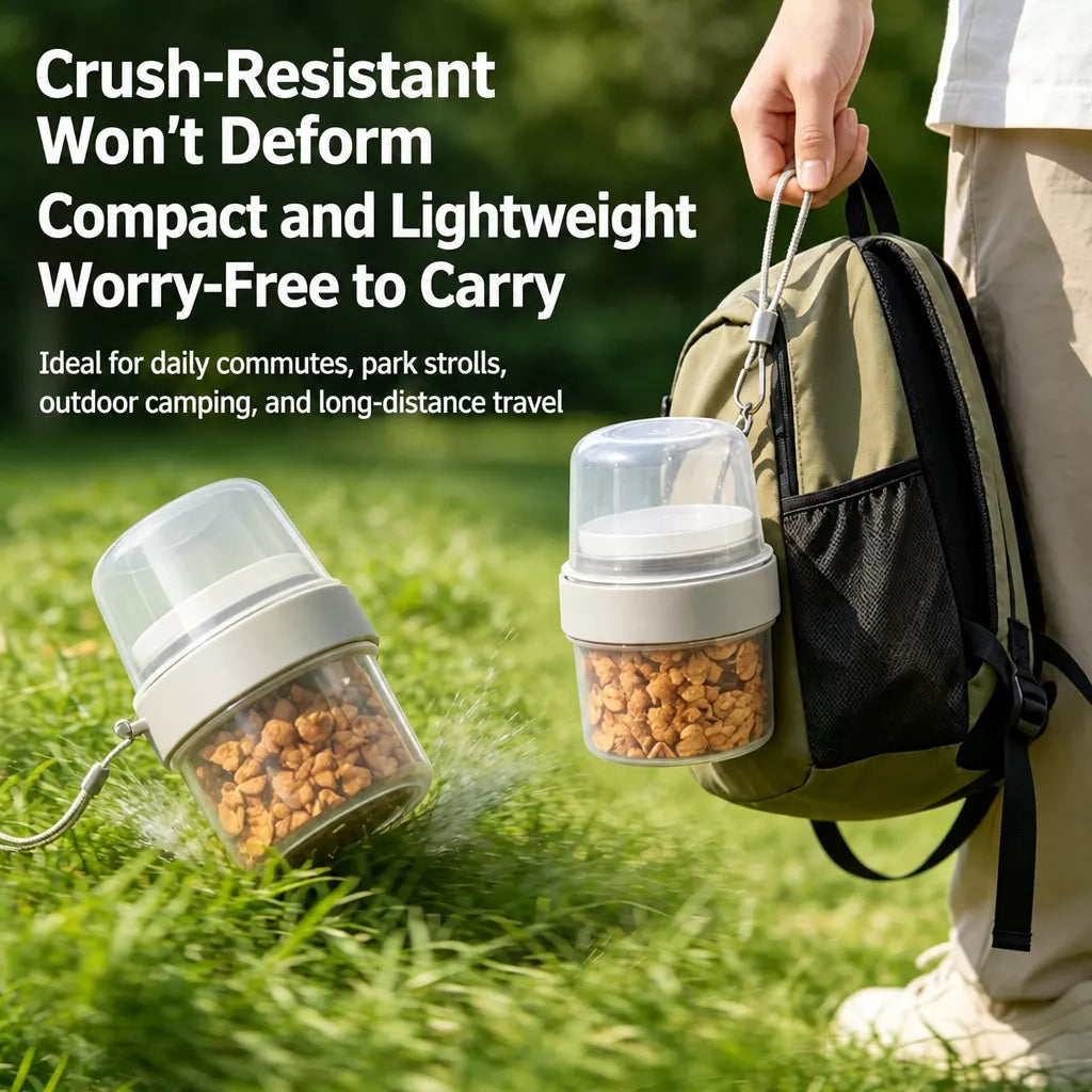 2-in-1 Portable Dog Water Bottle & Treat Container