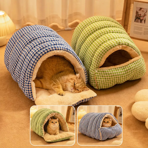 Washable Semi-Enclosed Polyester Cat & Small Dog Bed