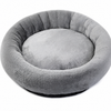 Round Faux Plush Pet Bed for Cats and Small Dogs