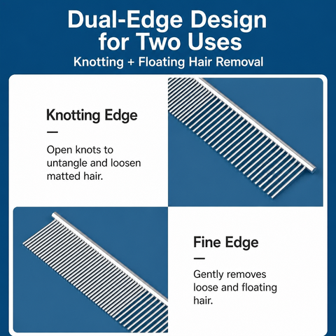 Stainless Steel Grooming Comb for Cats & Dogs