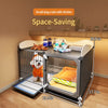 Indoor Dog Crate with Separate Toilet Area for Small Dogs