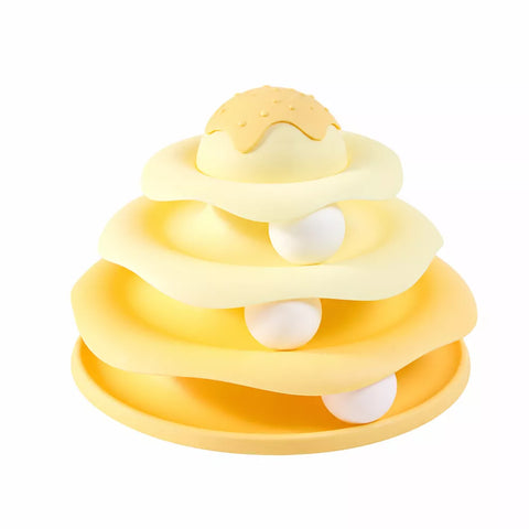 Interactive Bee Cat Toy with Spinning Track and Rolling Ball